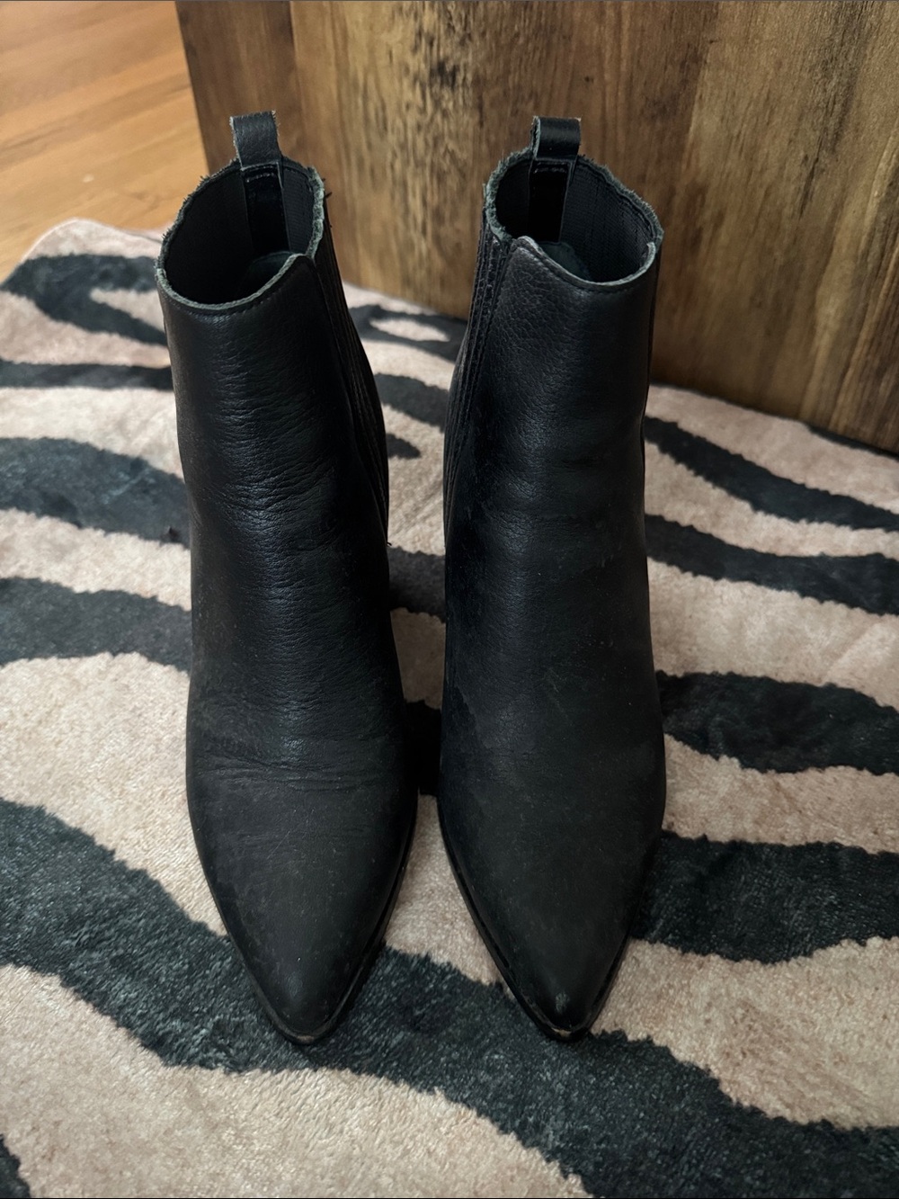 Marc Fisher Black Pointed Toe Chelsea Ankle Boots